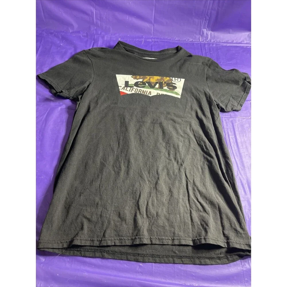 Levi's Mens Black California‎ Flag Logo T-Shirt Size M